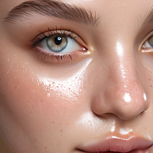Home 6 ** "Clean girl" makeup look. Luminous skin, minimal makeup, dewy finish. Focus on natural beauty.
**